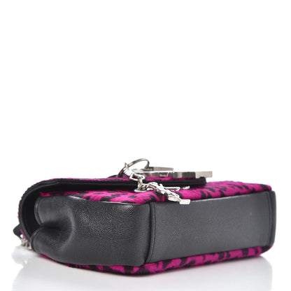 Saint Laurent Pony Hair Calfskin Monogram Leopard Print Baby Punk Chain Bag Purple 4 of 9