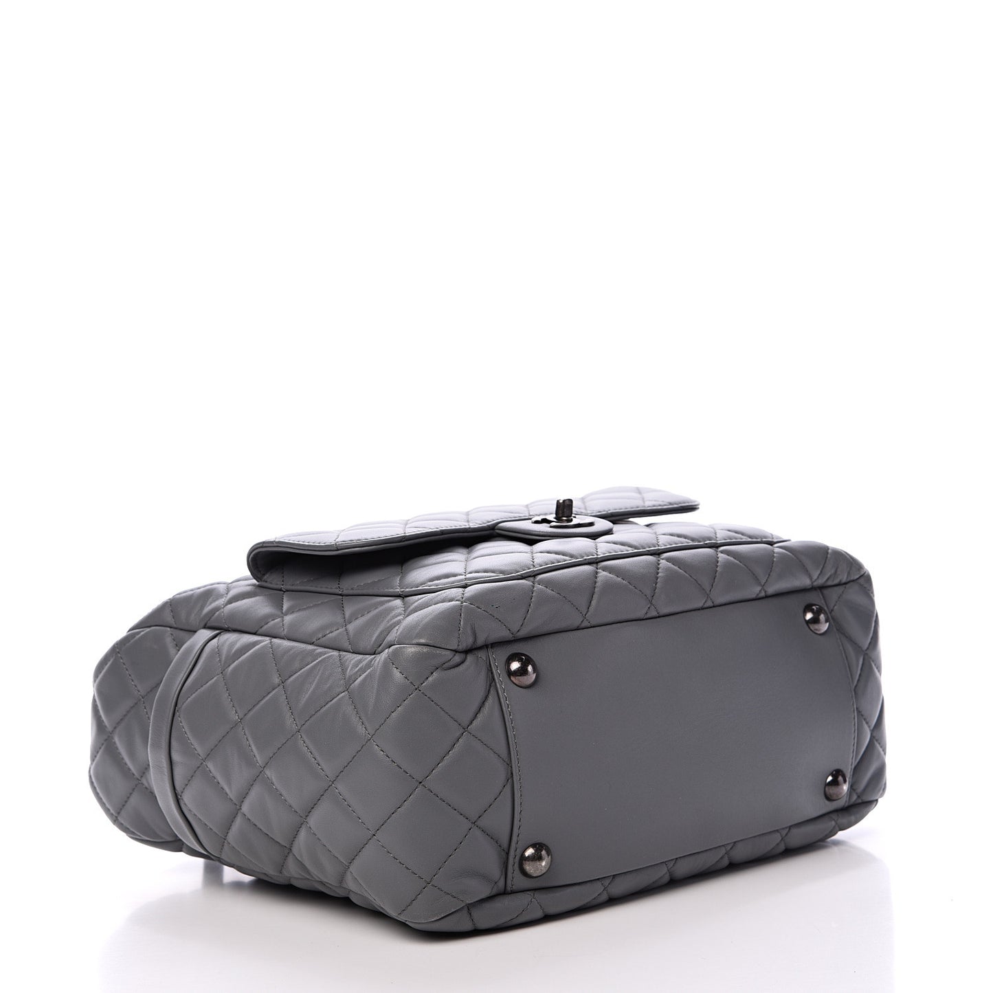 Lambskin Quilted Shoulder Bag Grey