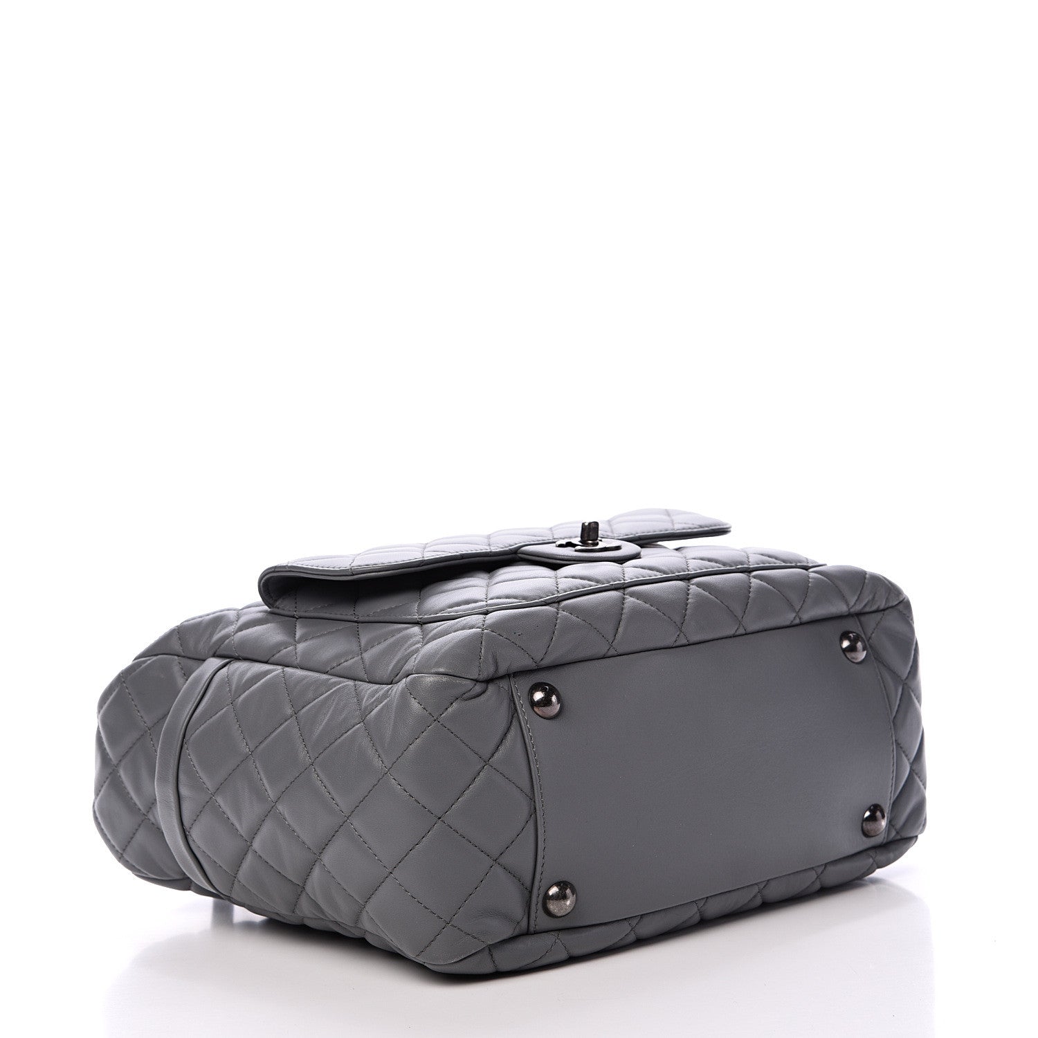 Chanel Lambskin Quilted Shoulder Bag Grey 3 of 12