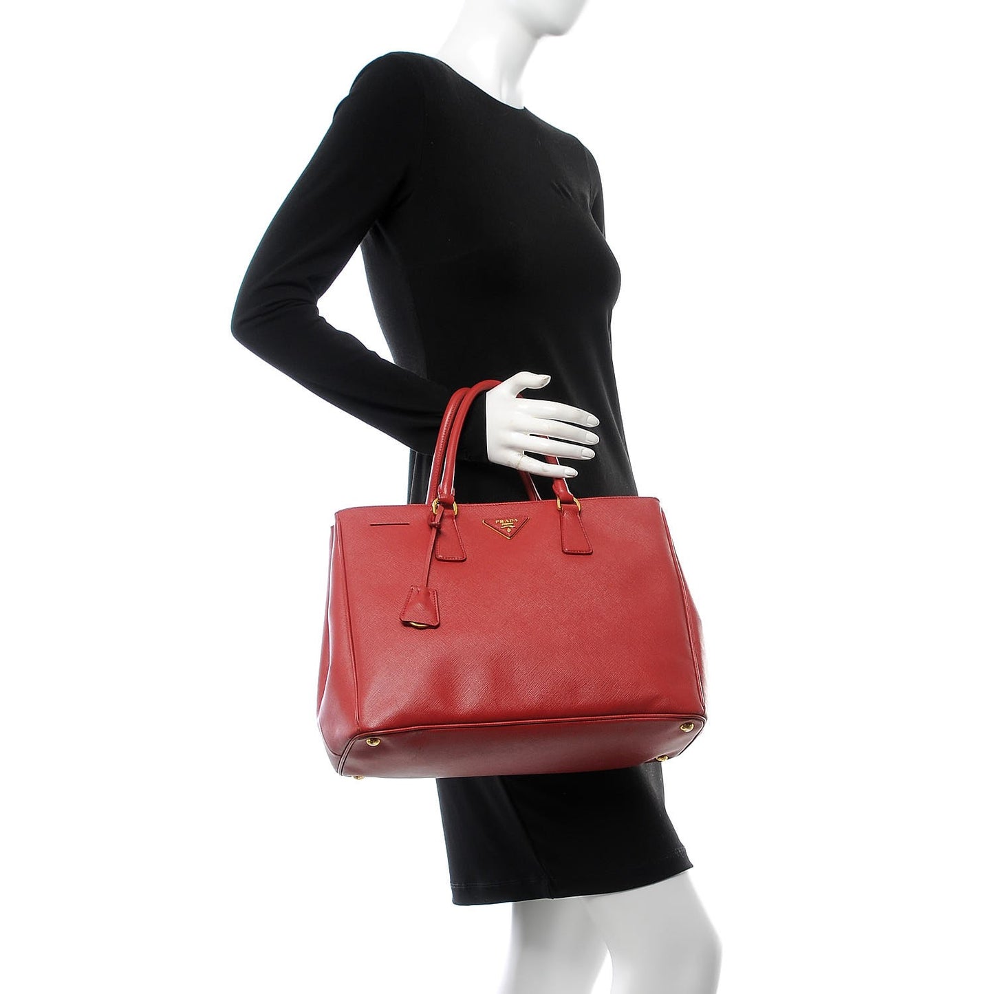 Saffiano Large Galleria Double Zip Tote Fuoco