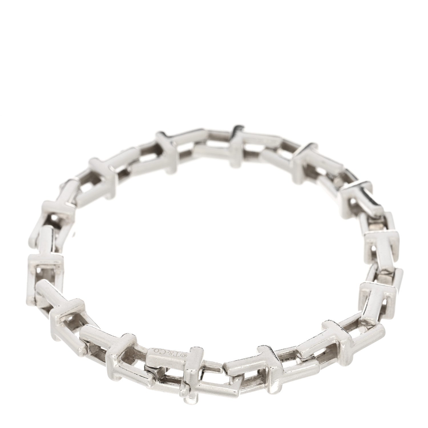 Tiffany Sterling Silver Large T Link Chain Bracelet 2 of 3