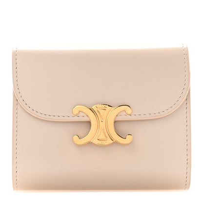 Celine Shiny Calfskin Small Triomphe Wallet Pale Beige 1 of 8