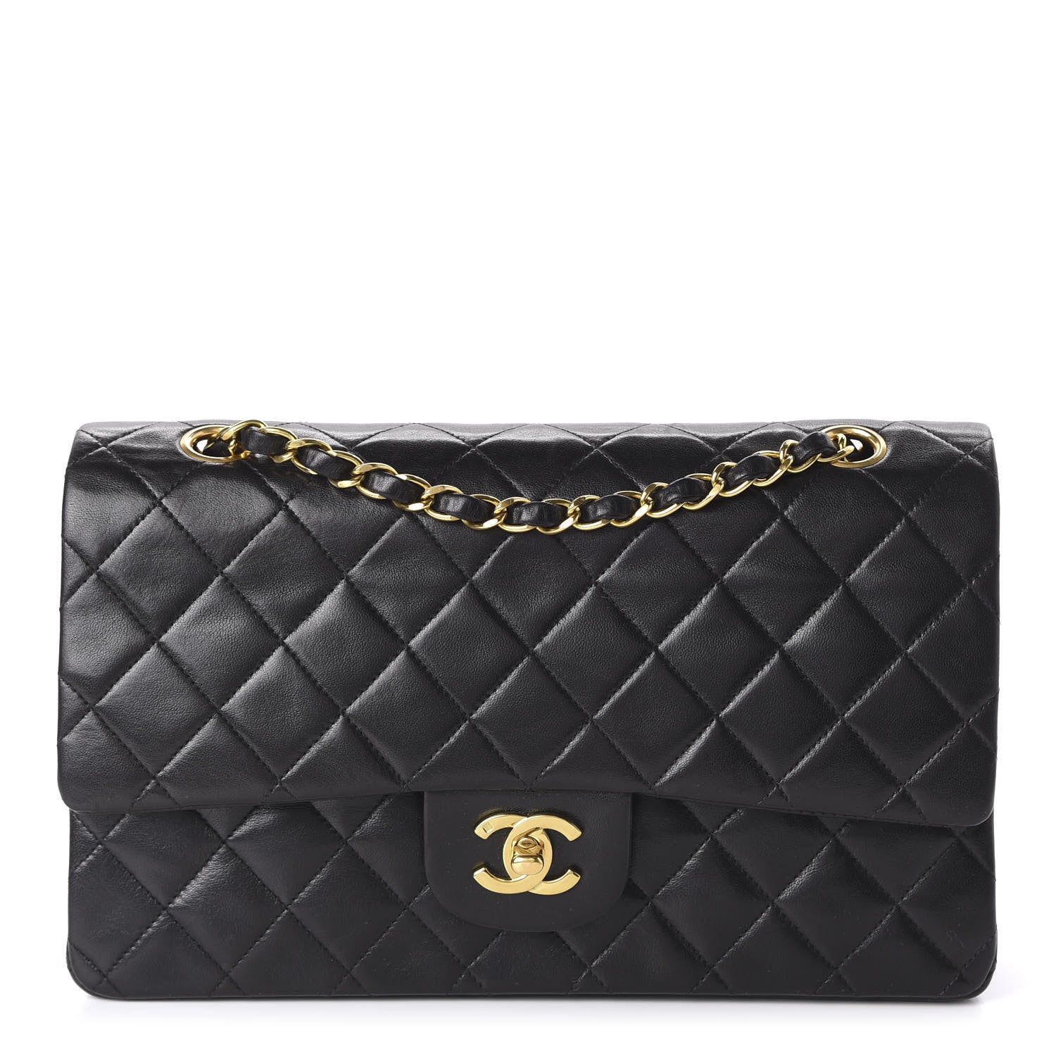Chanel Lambskin Quilted Medium Double Flap Black 1 of 11