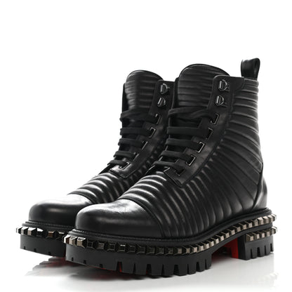 Christian Louboutin Calfskin Quilted Yetota Combat Boots 39 Black 4 of 8
