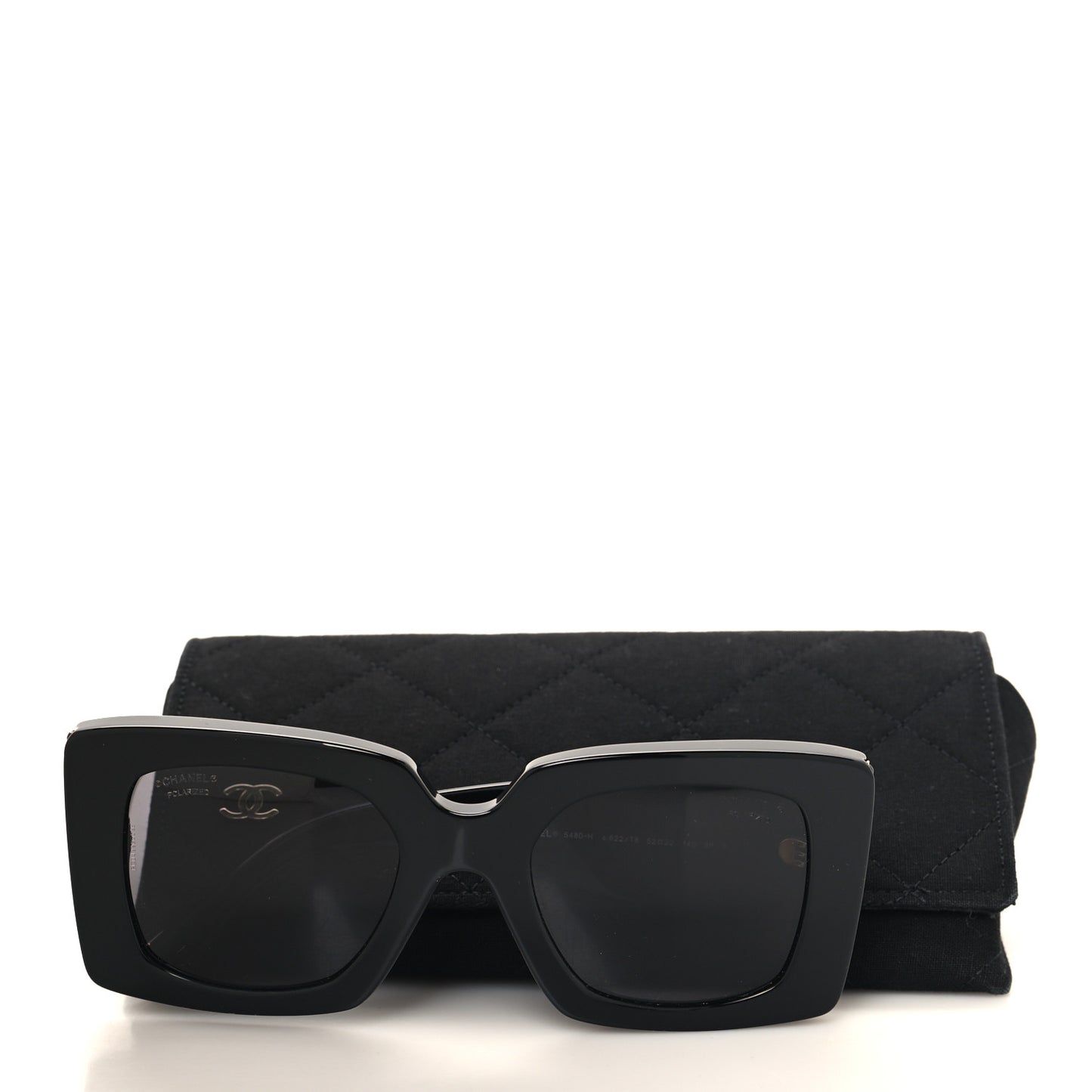 Acetate Rectangle Sunglasses 5480-H Black