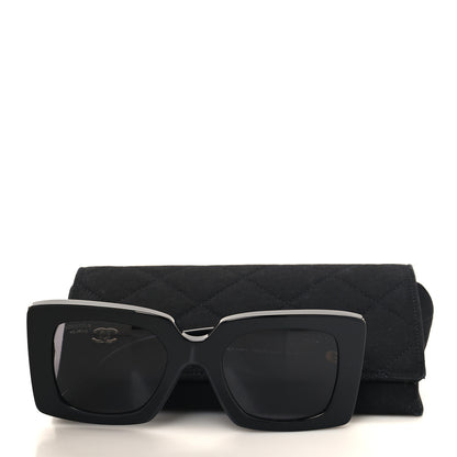 Chanel Acetate Rectangle Sunglasses 5480-H Black 8 of 8