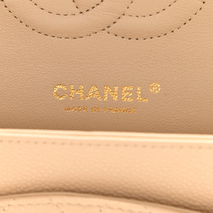Chanel Caviar Quilted Medium Double Flap Light Beige 6 of 9