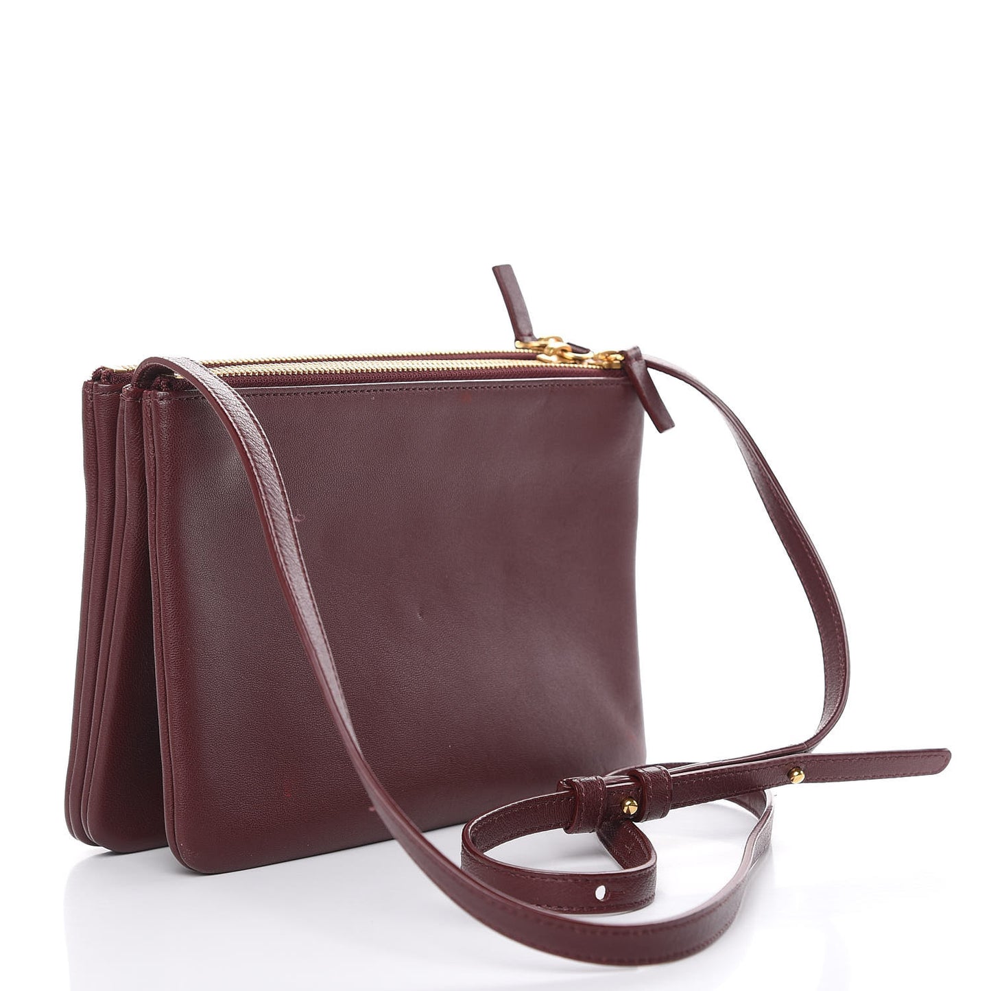 Lambskin Small Trio Crossbody Bag Burgundy