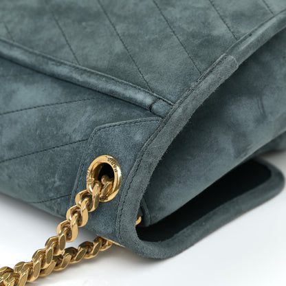 Saint Laurent Suede Monogram Medium Niki Chain Satchel Green 22 of 23