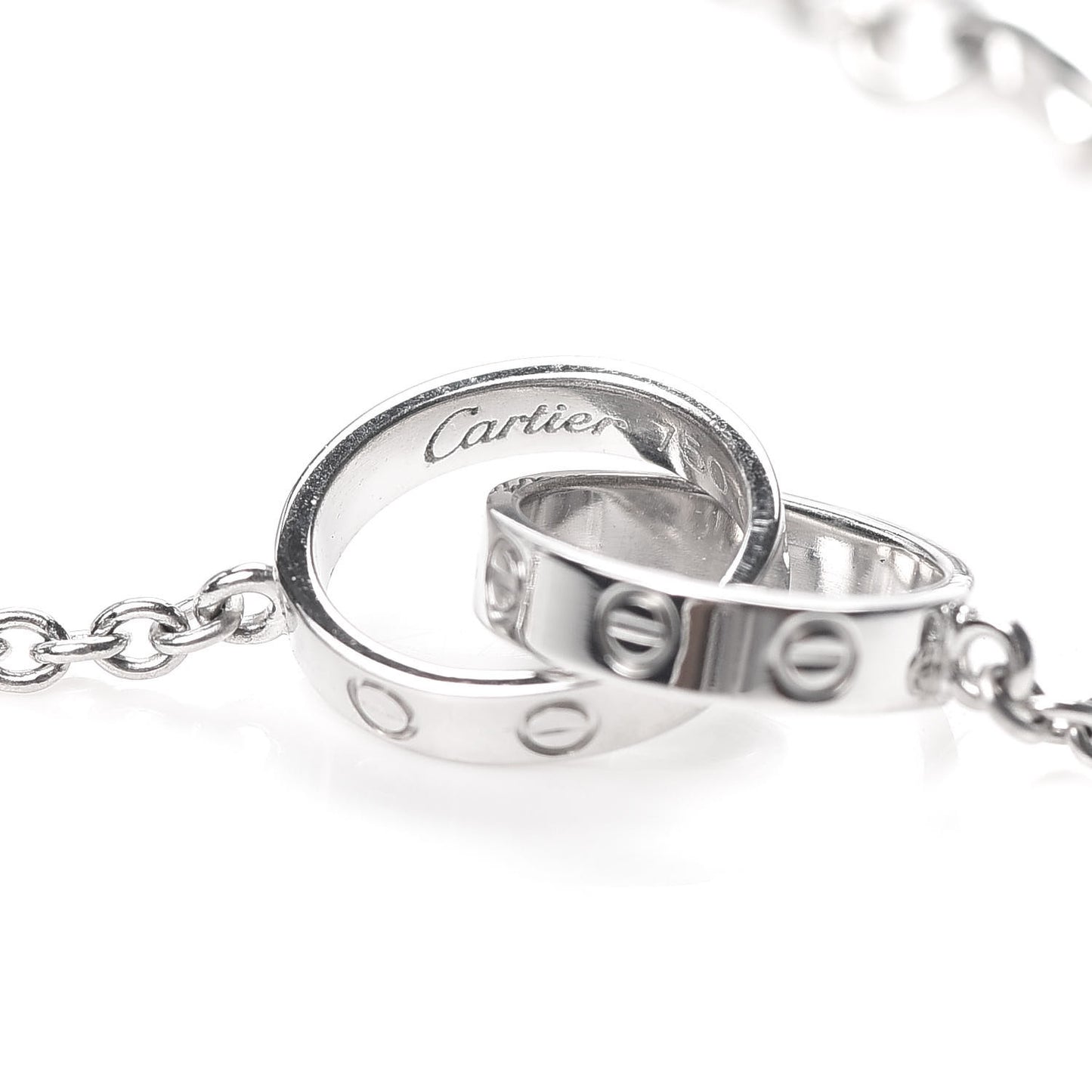 18K White Gold Interlocking LOVE Necklace