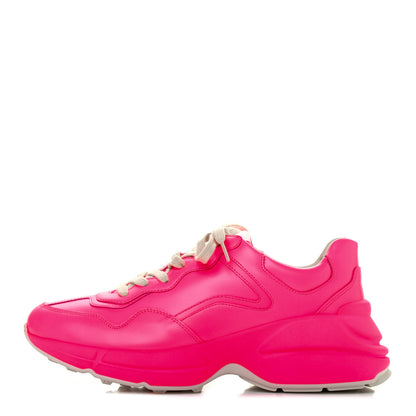 Gucci Calfskin Womens Rhyton Sneakers 38.5 Fluo Fuxia 1 of 4