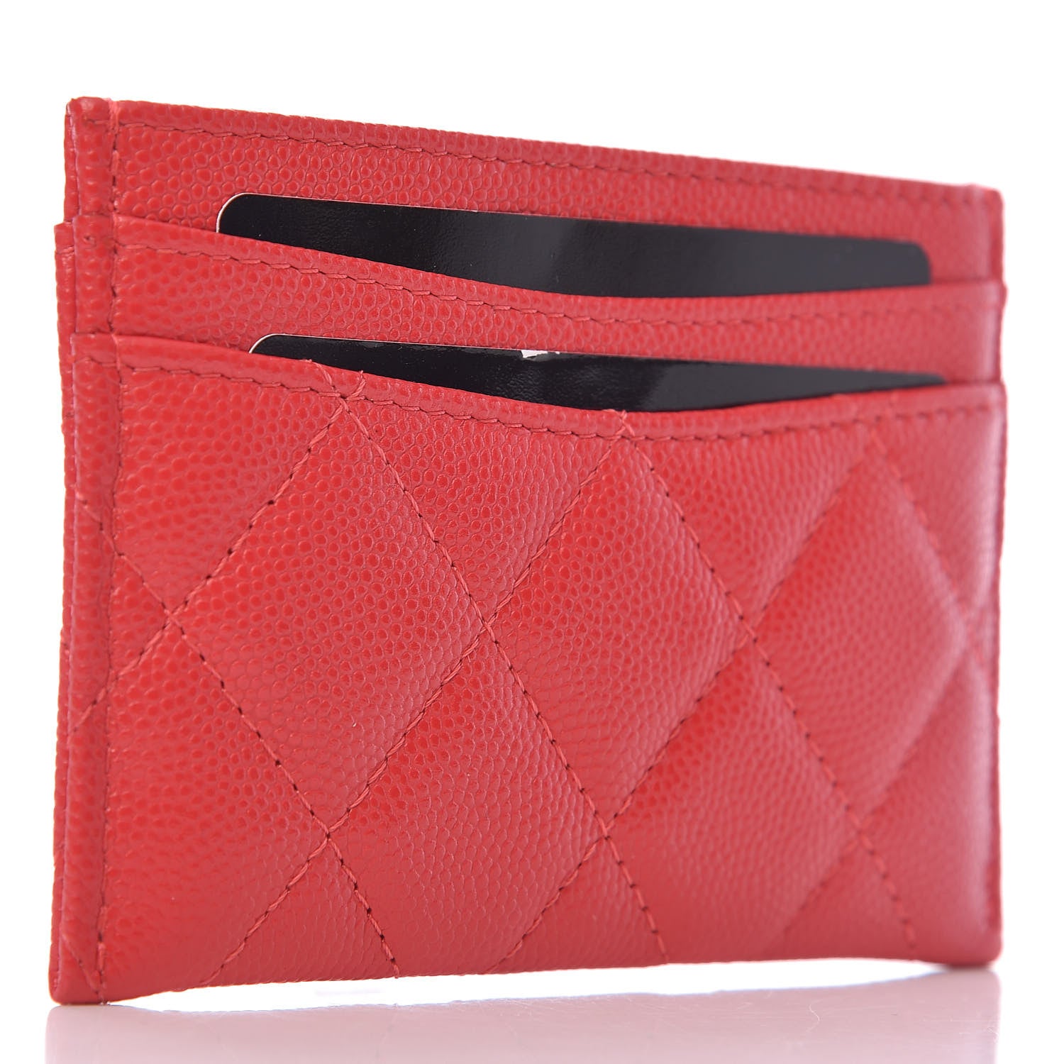 Chanel Caviar Quilted Card Holder Dark Pink 3 of 8