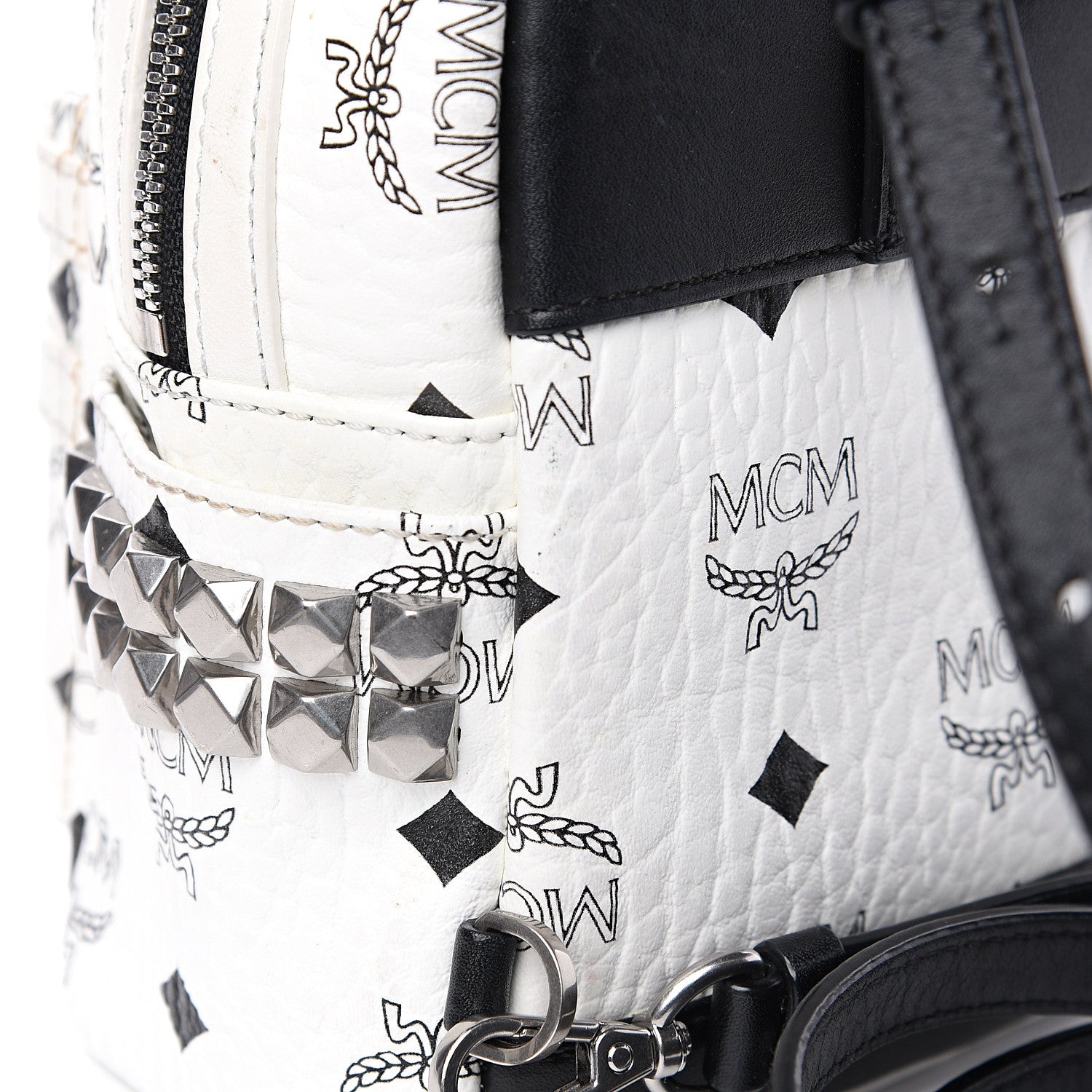 MCM Visetos Side Stud X-Mini Stark Backpack White 8 of 14