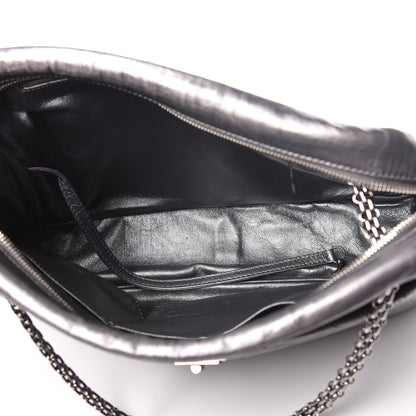 Chanel Metallic Aged Calfskin Quilted Large Reissue Camera Case Silver 5 of 10
