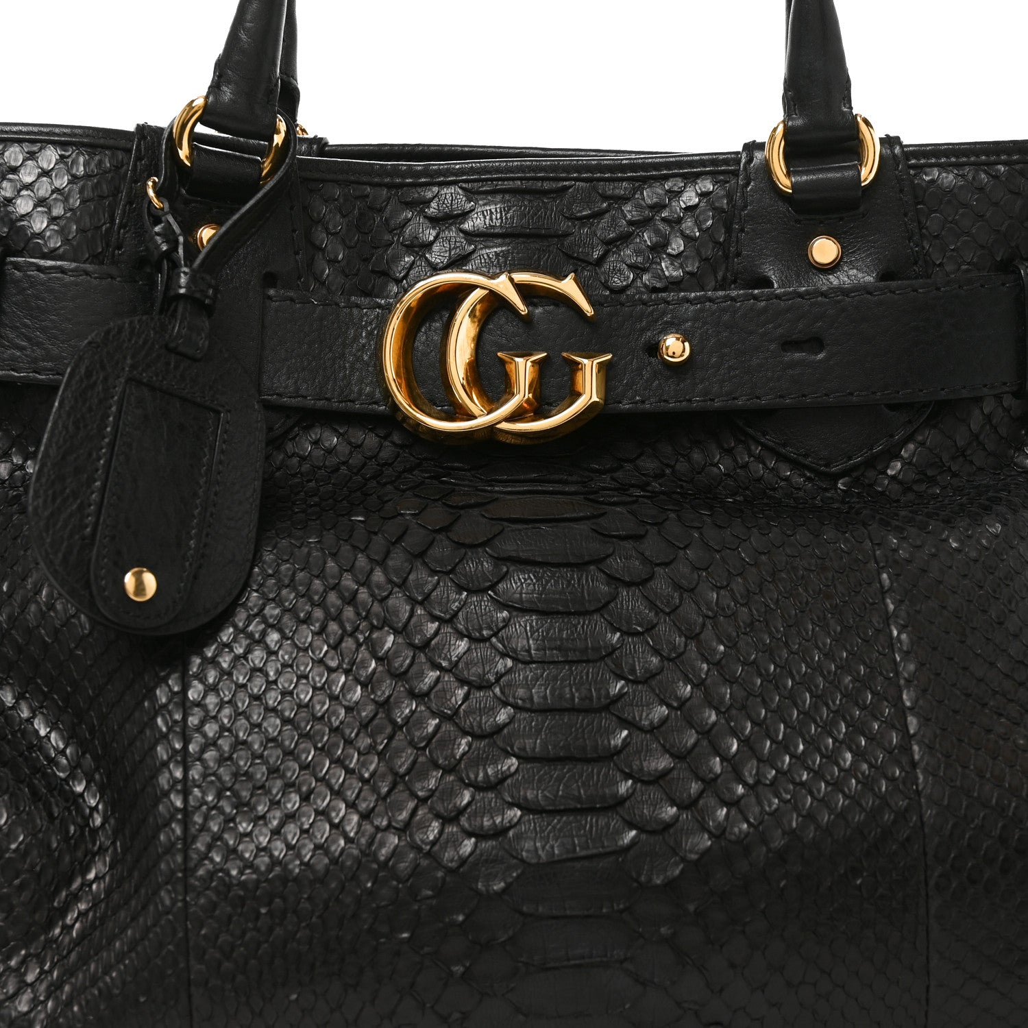 Gucci Snakeskin Large GG Running Tote Black 8 of 10