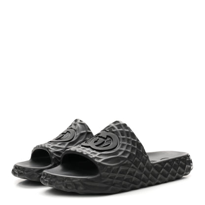 Gucci Rubber Interlocking G Mens Slide Sandals 8 Black 4 of 9