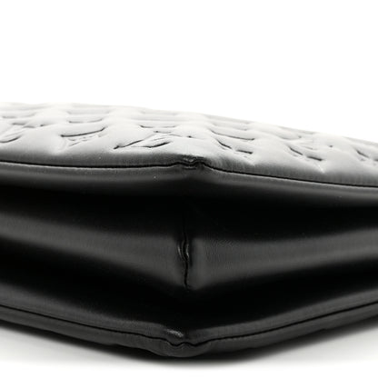 Louis Vuitton Lambskin Embossed Monogram Coussin MM Black 9 of 9