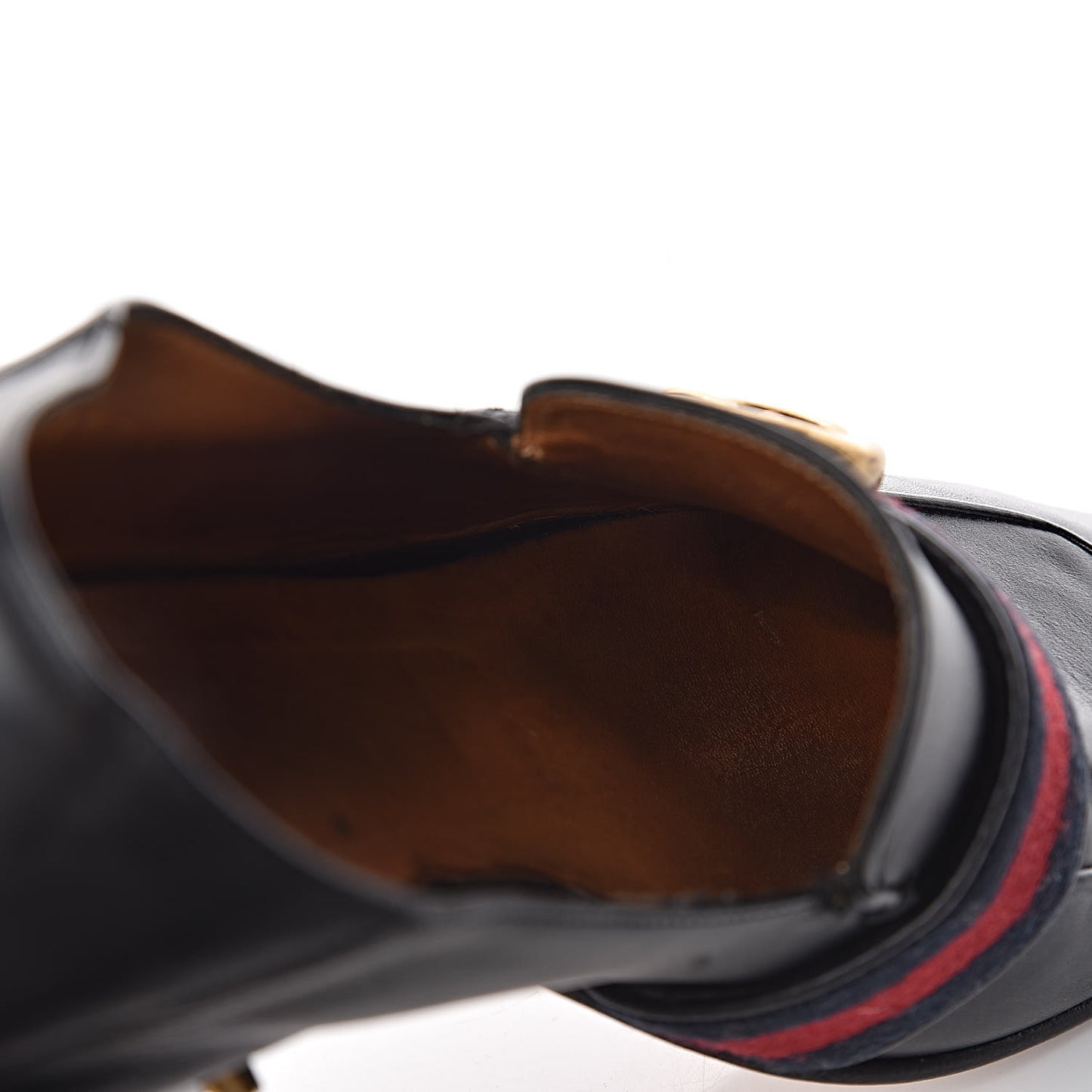 Betis Glamour Calfskin Web Pearl Embellished Peyton 35mm Loafer Pumps 37 Black