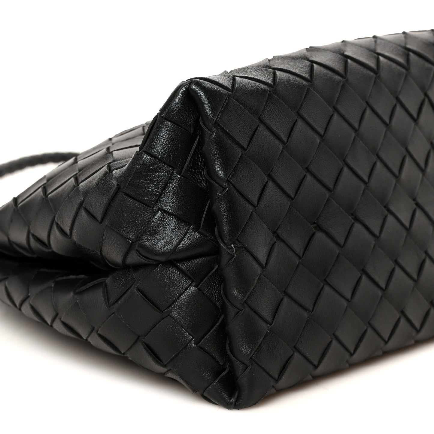 Nappa Intrecciato Medium Andiamo Shoulder Bag Black