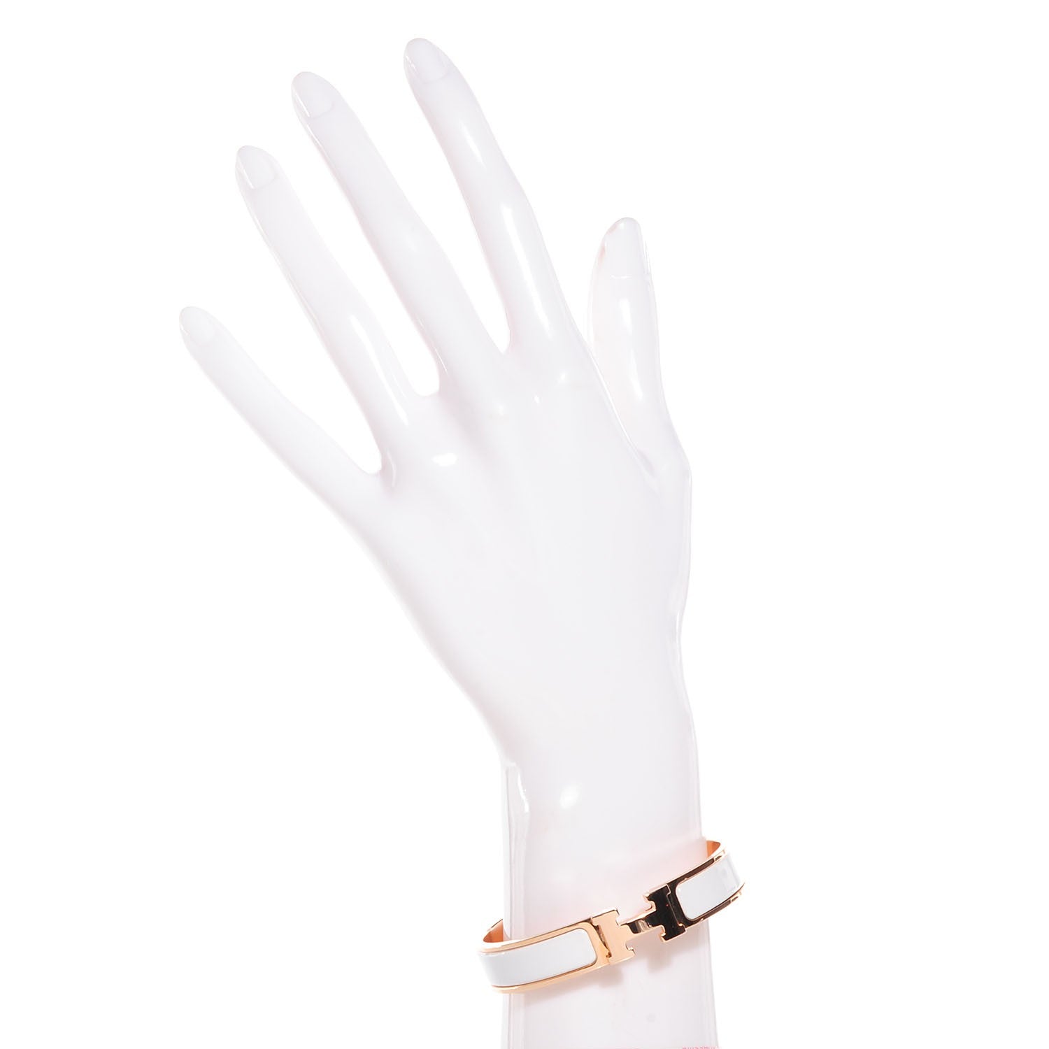 Hermes Enamel Narrow Clic Clac H Bracelet GM White 2 of 6