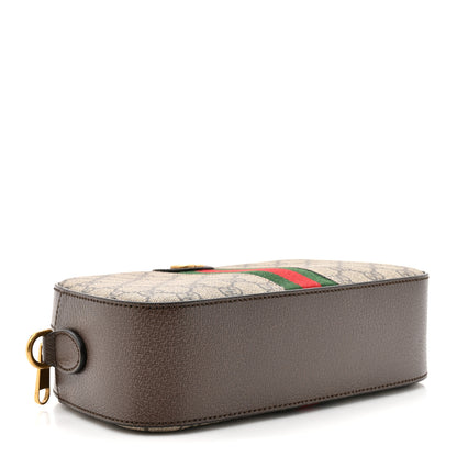 Gucci GG Supreme Monogram Textured Dollar Calfskin Web Ophidia Small Crossbody Bag Beige Ebony New Acero 4 of 10