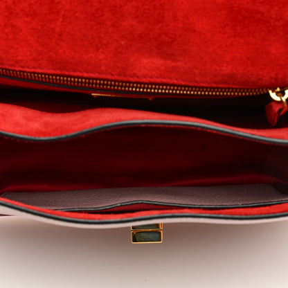 Miu Miu Goatskin Madras Miu Logo Shoulder Bag Rosa Fuoco 5 of 8