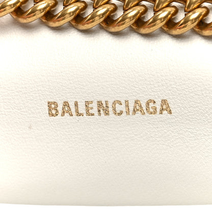 Balenciaga Calfskin Crocodile Small Crush Chain Bag White 6 of 9