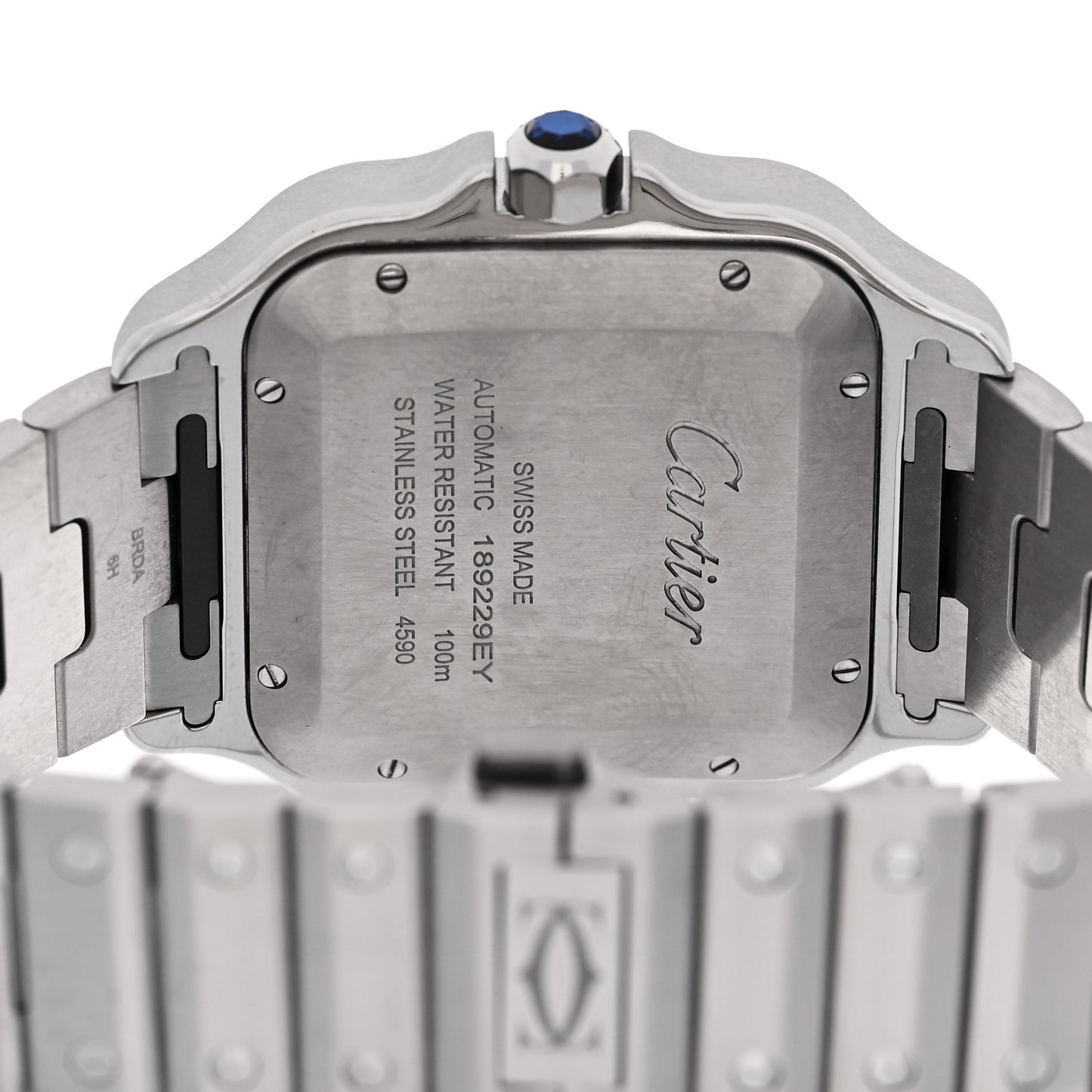 Stainless Steel 40mm Santos Dual Time Automatic Watch Grey