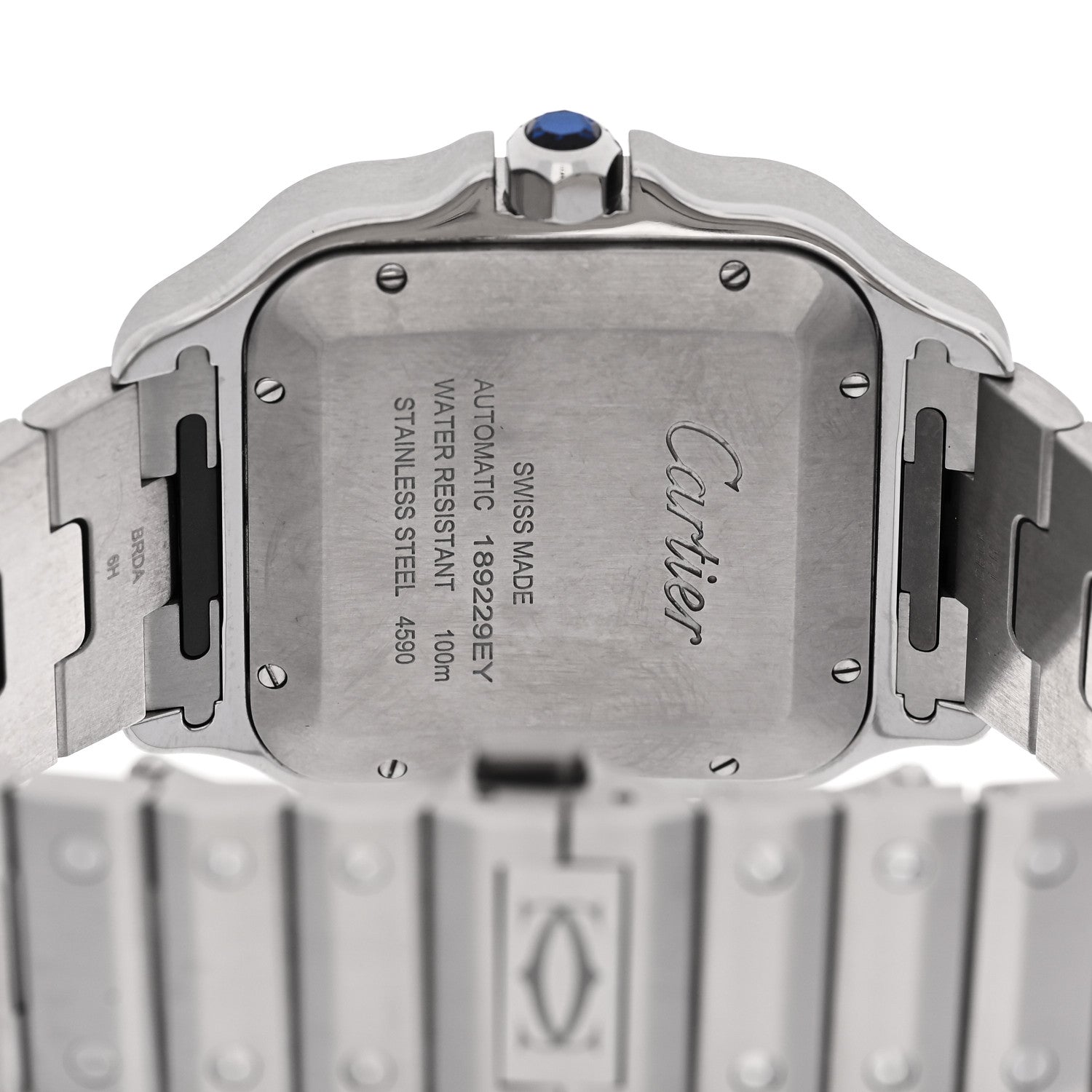 Cartier Stainless Steel 40mm Santos Dual Time Automatic Watch Grey 4 of 6