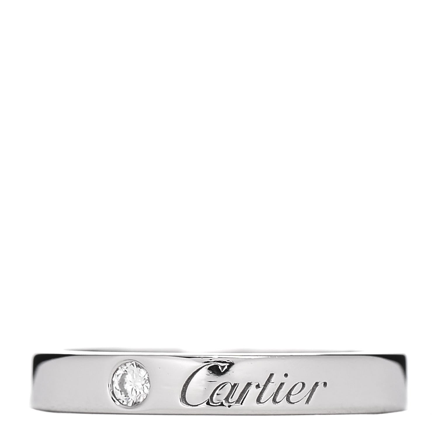 Cartier Platinum Diamond 3mm C De Cartier Wedding Band Ring 49 4.75 1 of 5