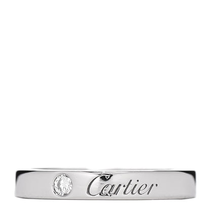 Cartier Platinum Diamond 3mm C De Cartier Wedding Band Ring 49 4.75 1 of 5