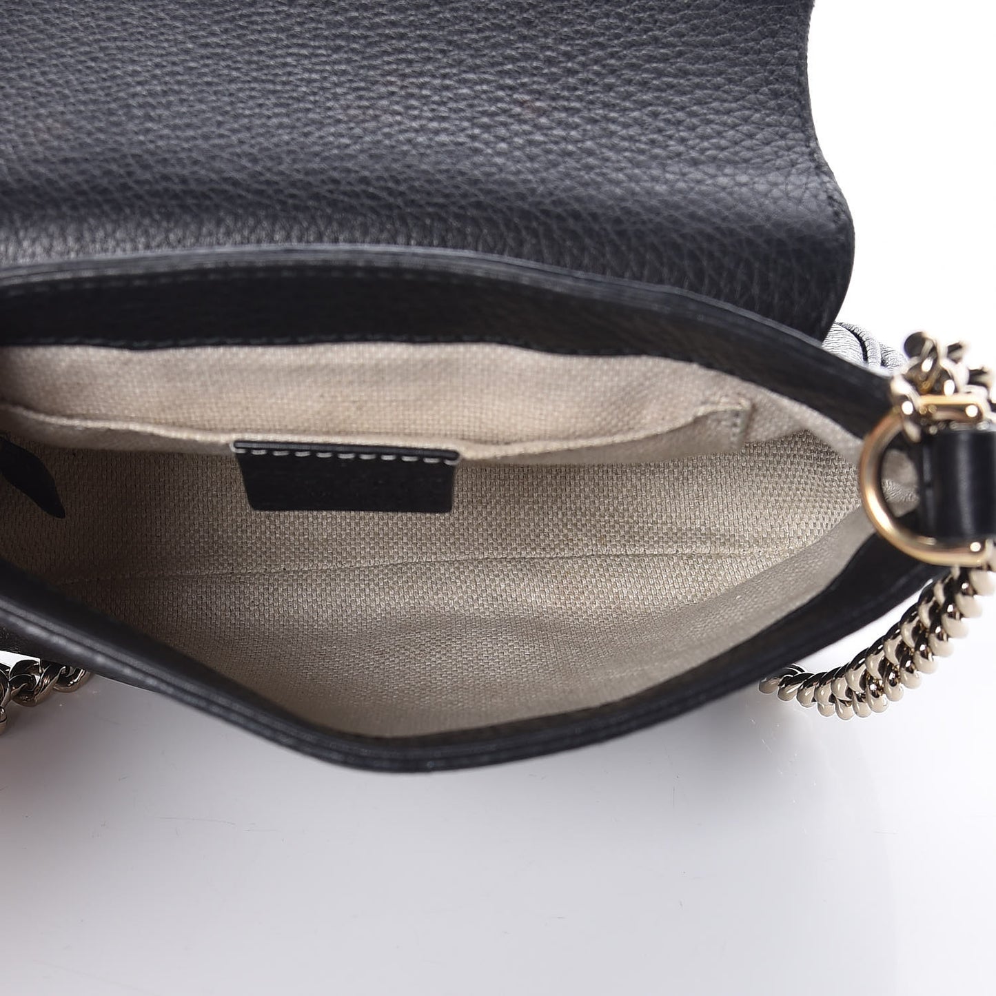 Pebbled Calfskin Small Soho Flap Crossbody Black