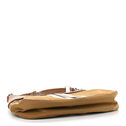 Prada Tessuto Nylon Striped Shoulder Bag Brown Beige 4 of 11