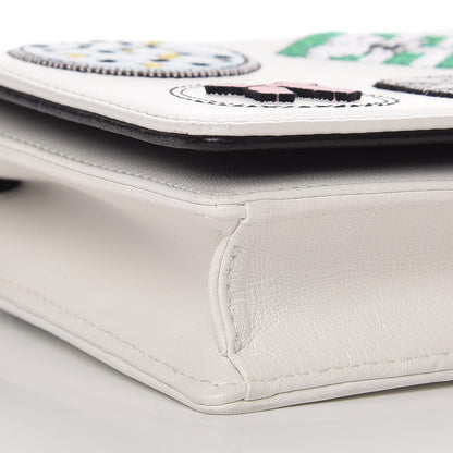 Christian Dior Calfskin Badges Chain Wallet White 10 of 12