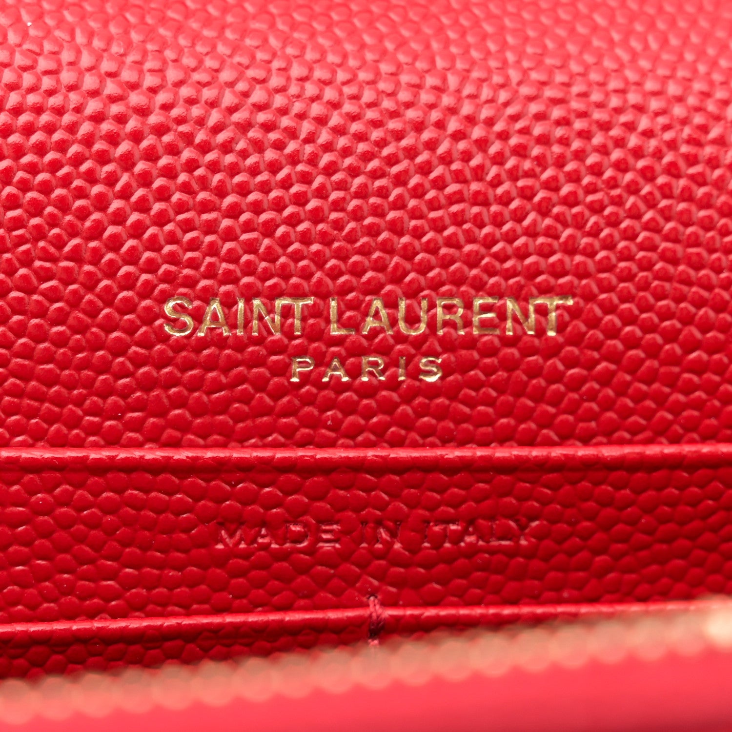 Saint Laurent Grain De Poudre Matelasse Chevron Monogram Envelope Chain New Red 6 of 13