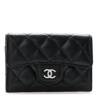 Chanel Caviar Quilted Flap Card Holder Wallet Black 1 of 10