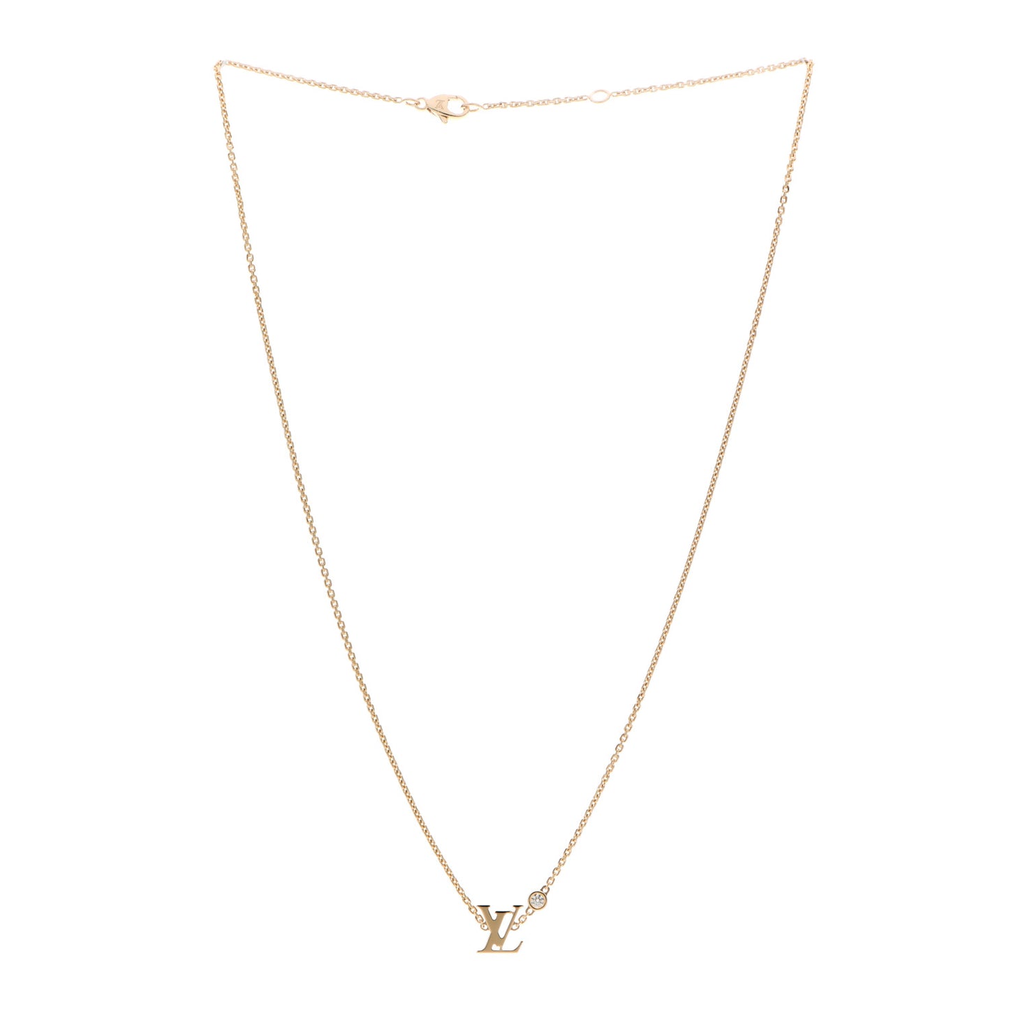 18K Yellow Gold Diamond Idylle Blossom LV Pendant Necklace