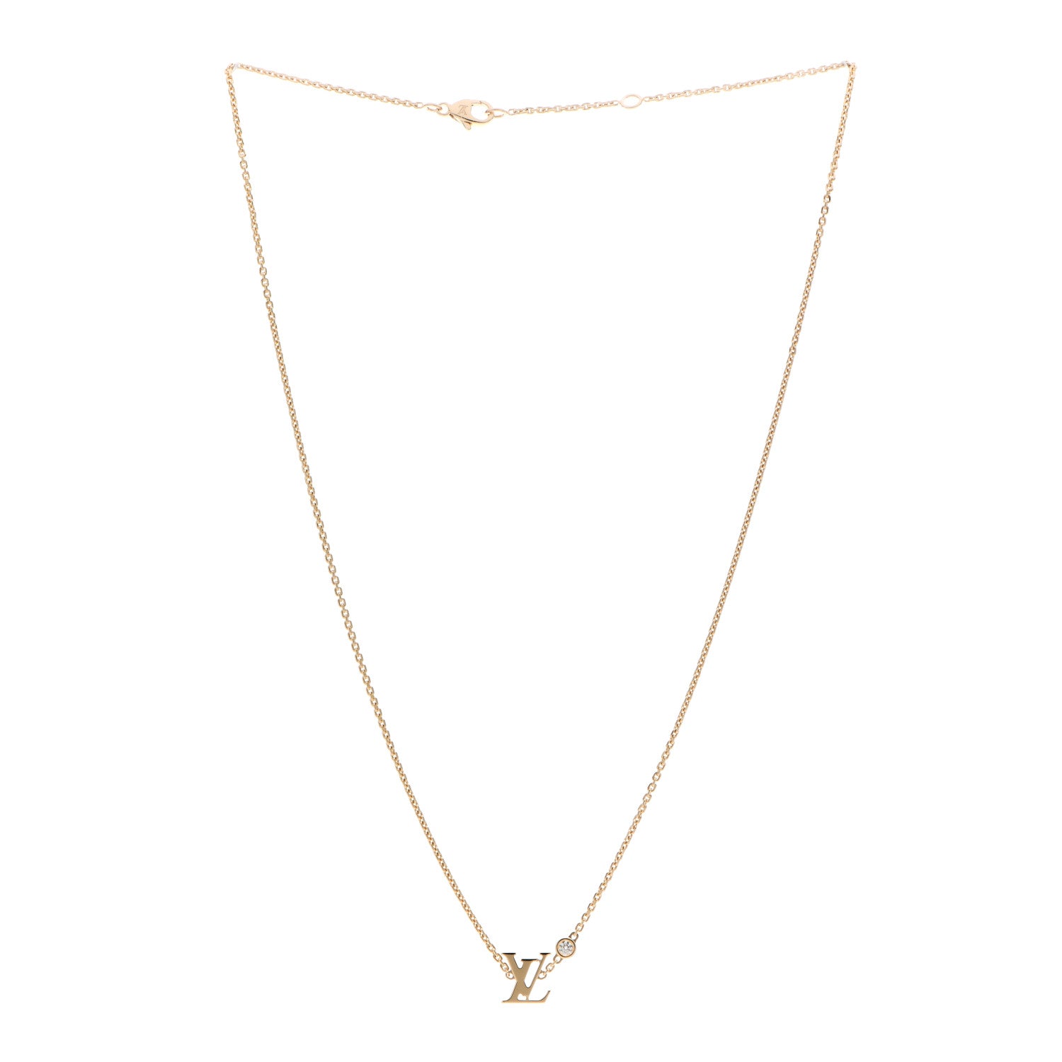 Louis Vuitton 18K Yellow Gold Diamond Idylle Blossom LV Pendant Necklace 3 of 7