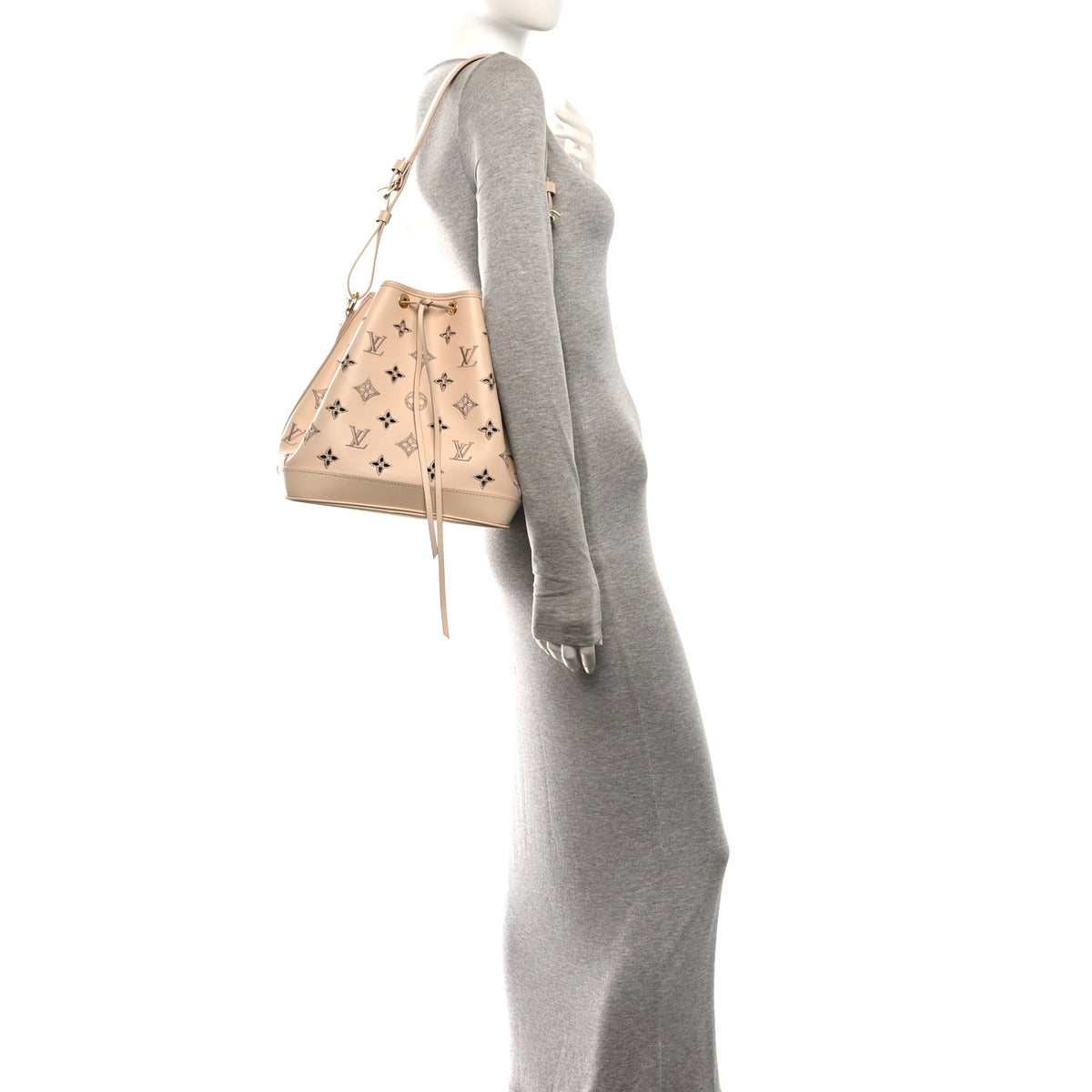 Calfskin Monogram Cutout Petit Noe Neutral