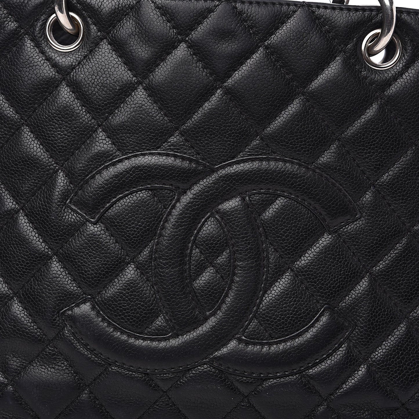 Caviar Quilted Grand Shopping Tote GST Black