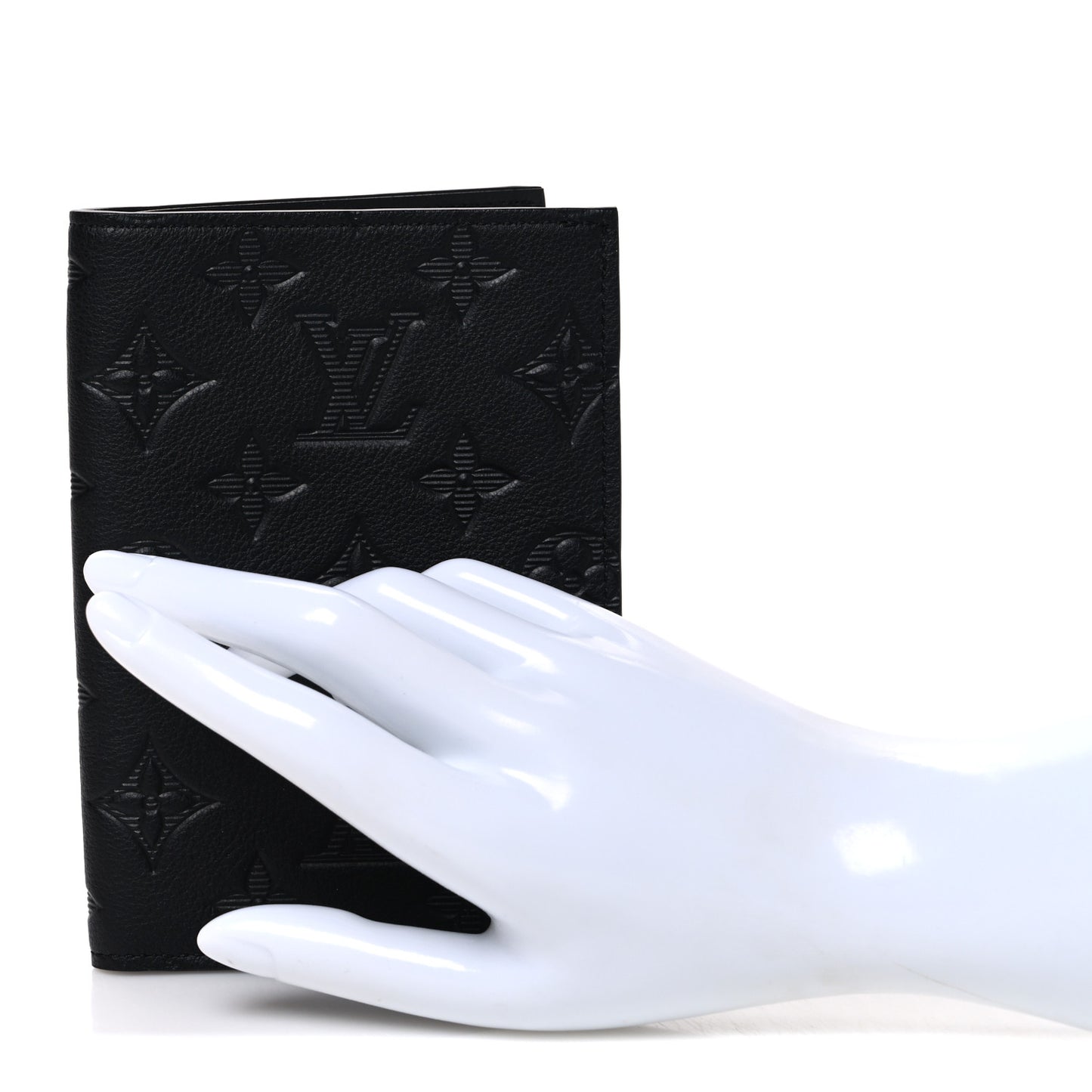 Calfskin Monogram Shadow Passport Cover Black