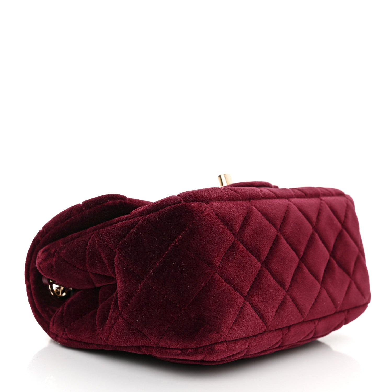 Chanel Velvet Quilted Mini Square Pearl Crush Flap Burgundy 4 of 10