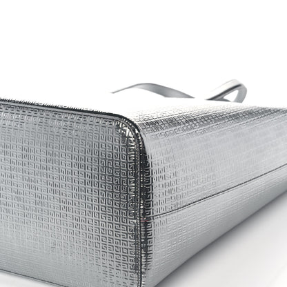 Givenchy Metallic Calfskin Logo Embossed Wing Shopper Tote Silver 12 of 16