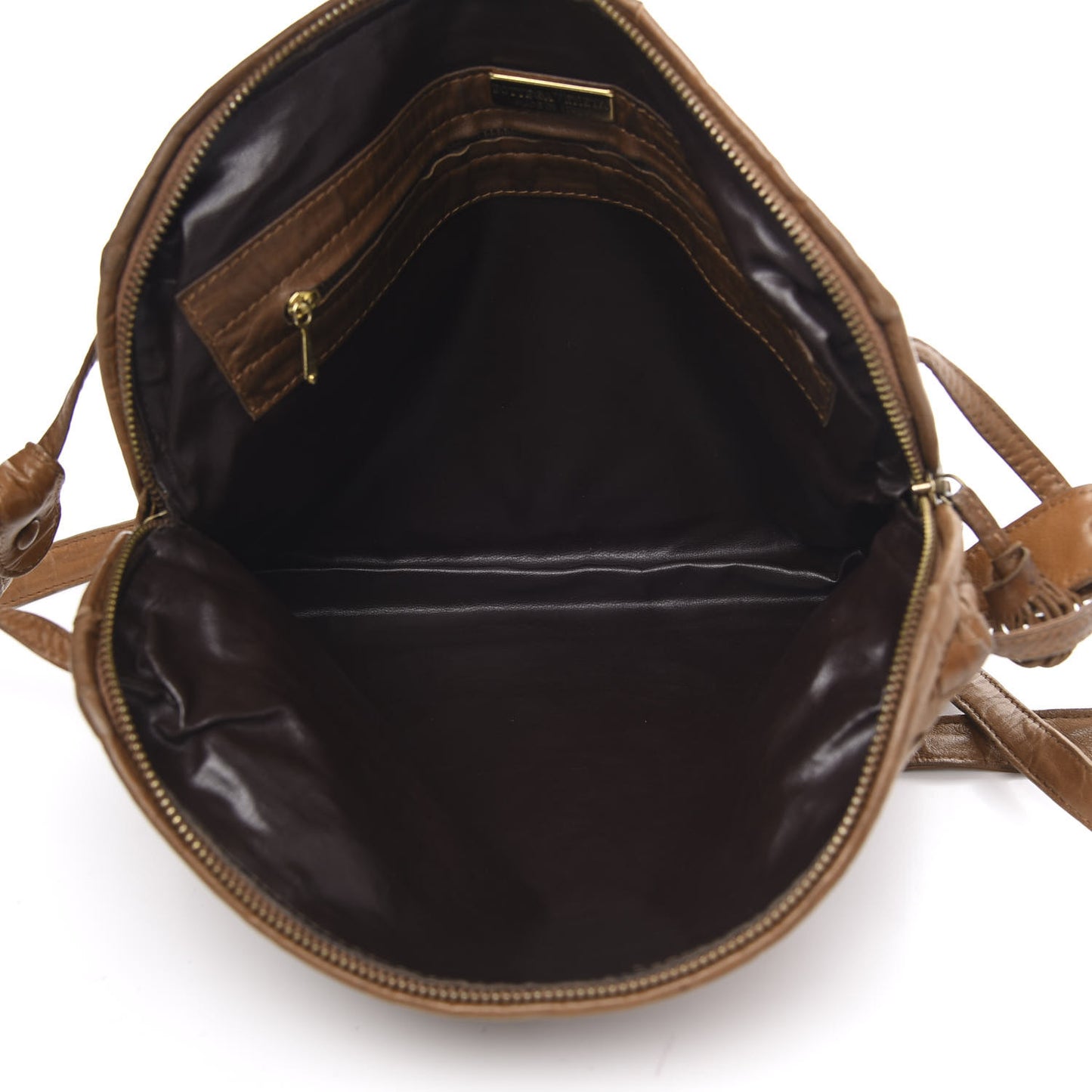 Nappa Intrecciato Nodini Crossbody Messenger Noce