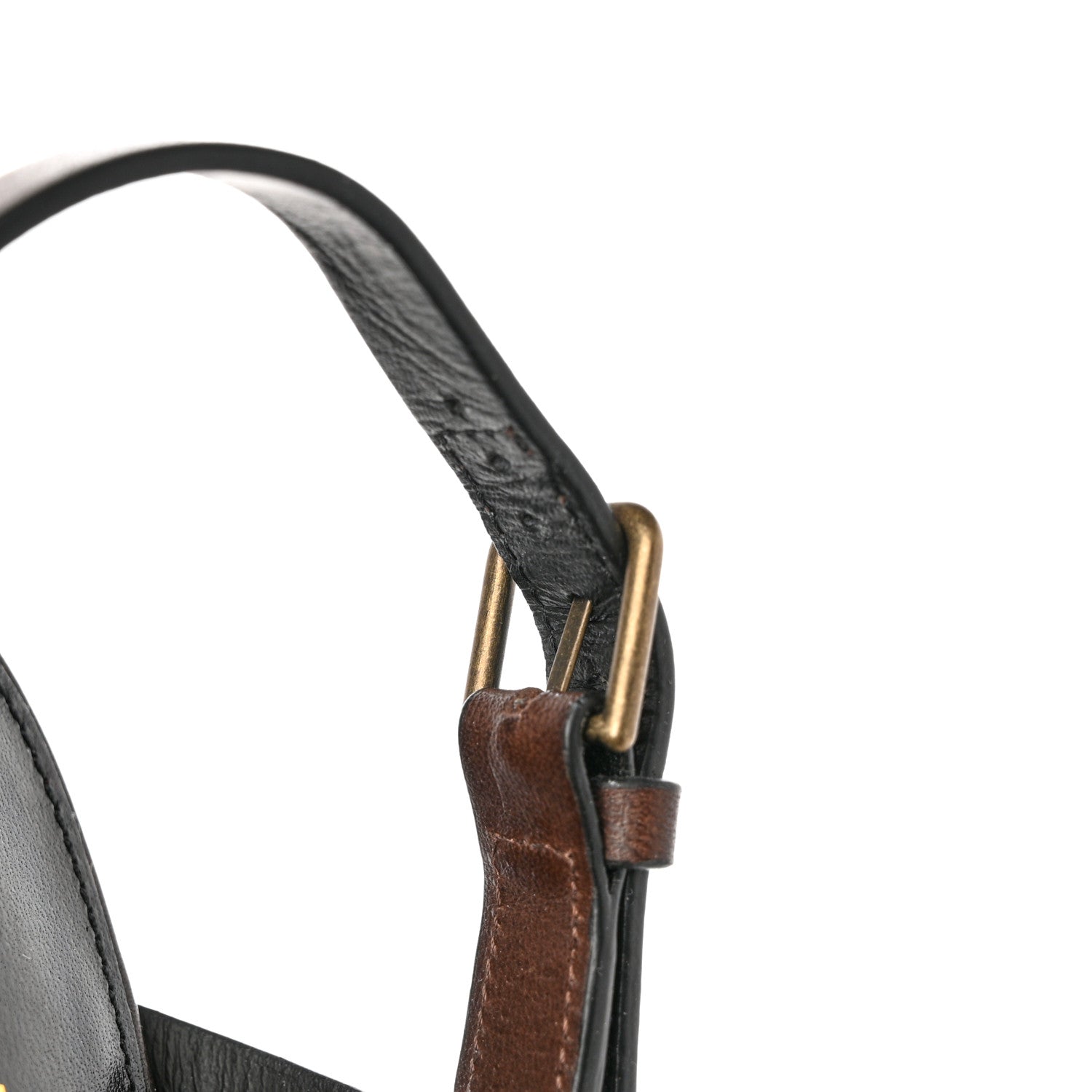Saint Laurent Calfskin Cassandra Sandals 36.5 Brown 9 of 12