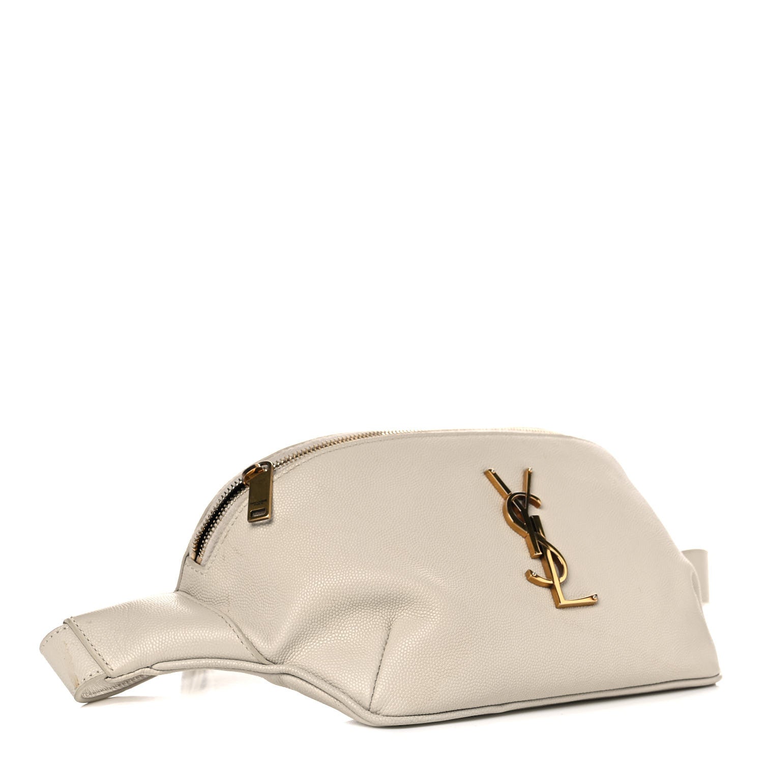 Saint Laurent Grain De Poudre Monogram Belt Bag Blanc Vintage 4 of 13