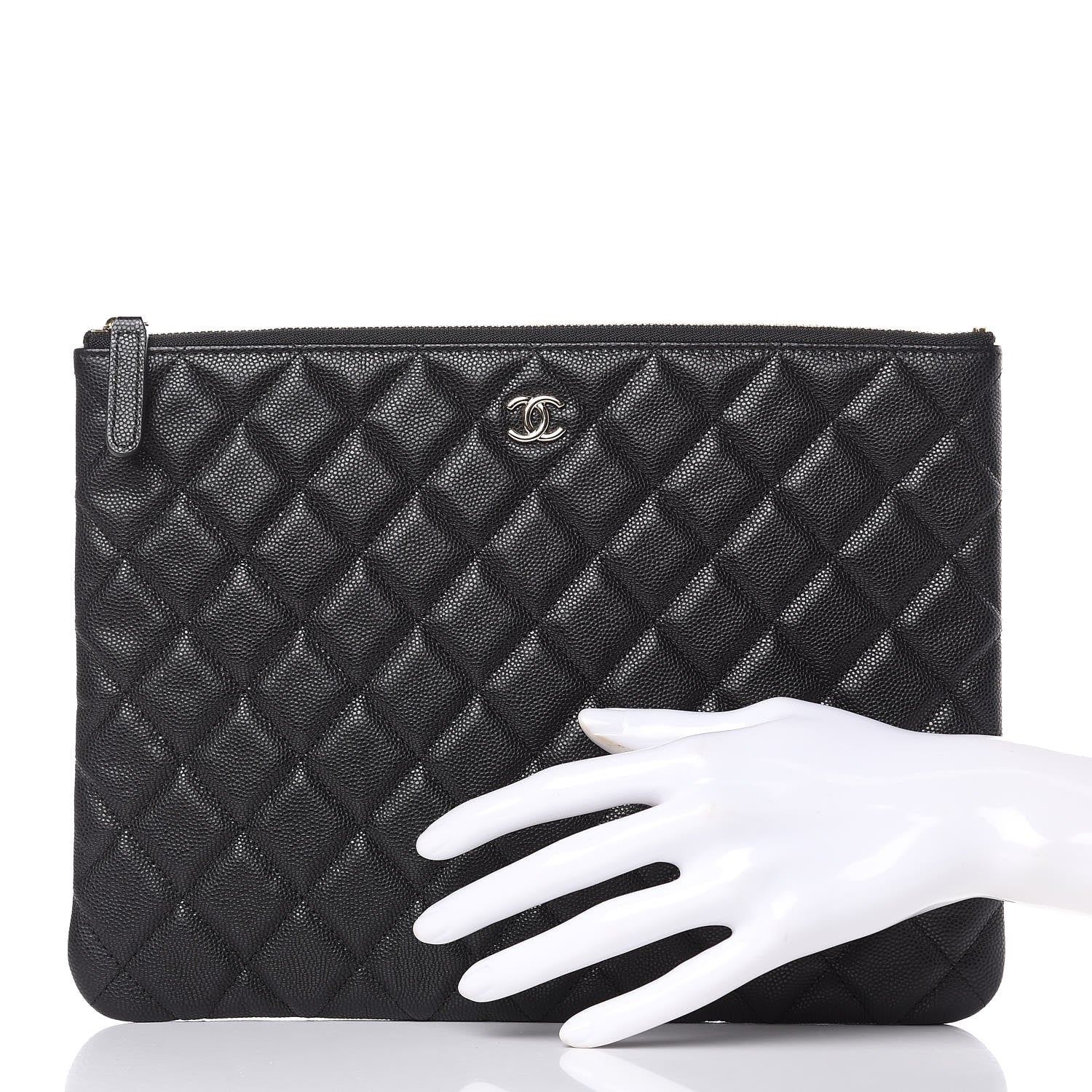 Chanel Caviar Quilted Medium Cosmetic Case Black 2 of 10