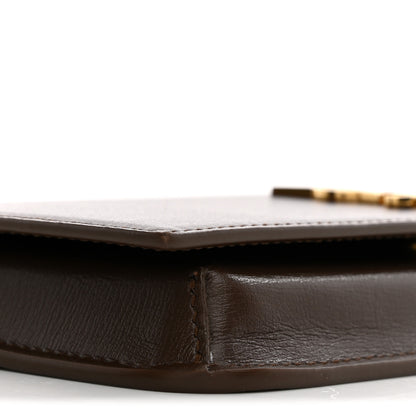 Saint Laurent Smooth Calfskin Monogram Phone Holder Crossbody Green Hunting 9 of 13