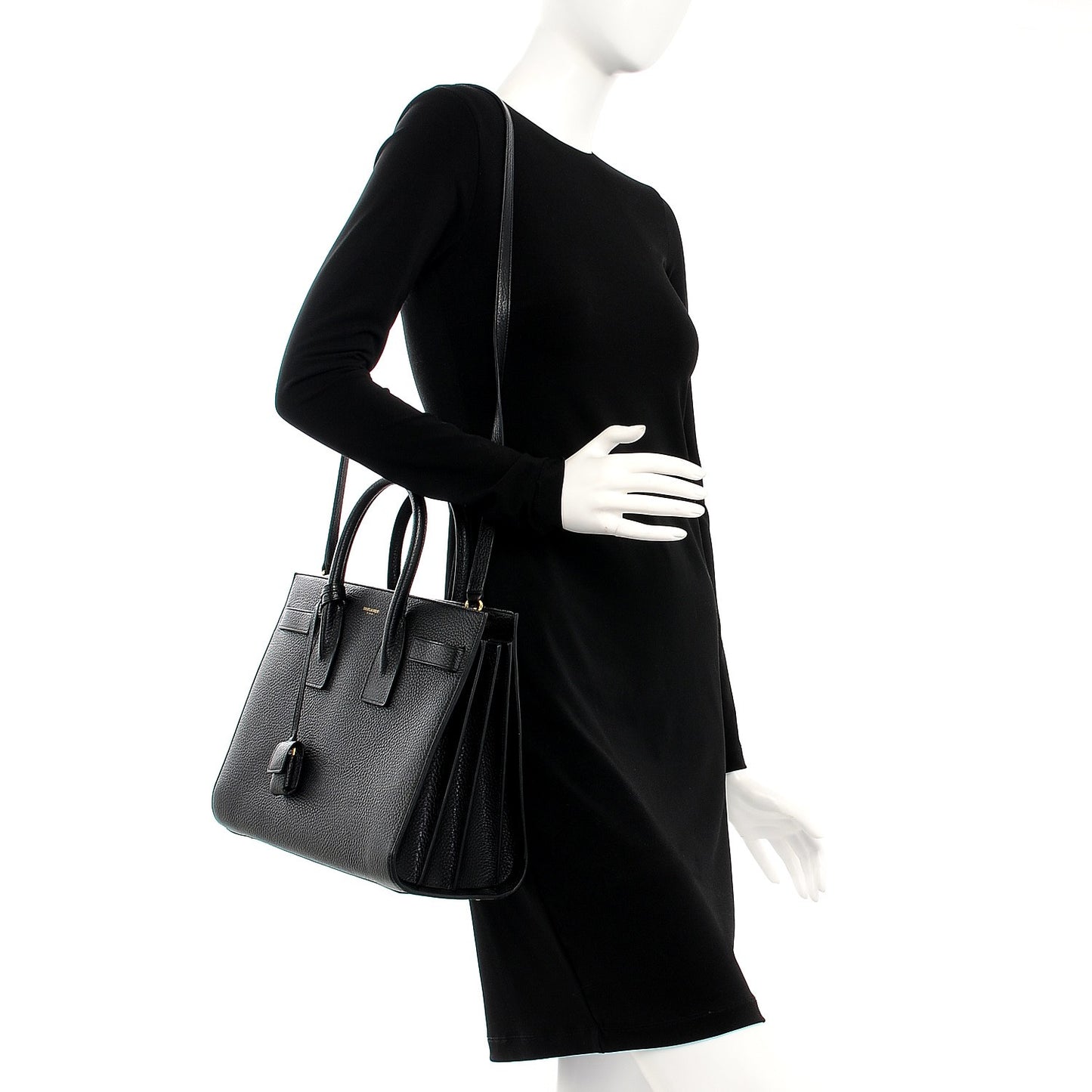 Grained Calfskin Small Sac De Jour Black