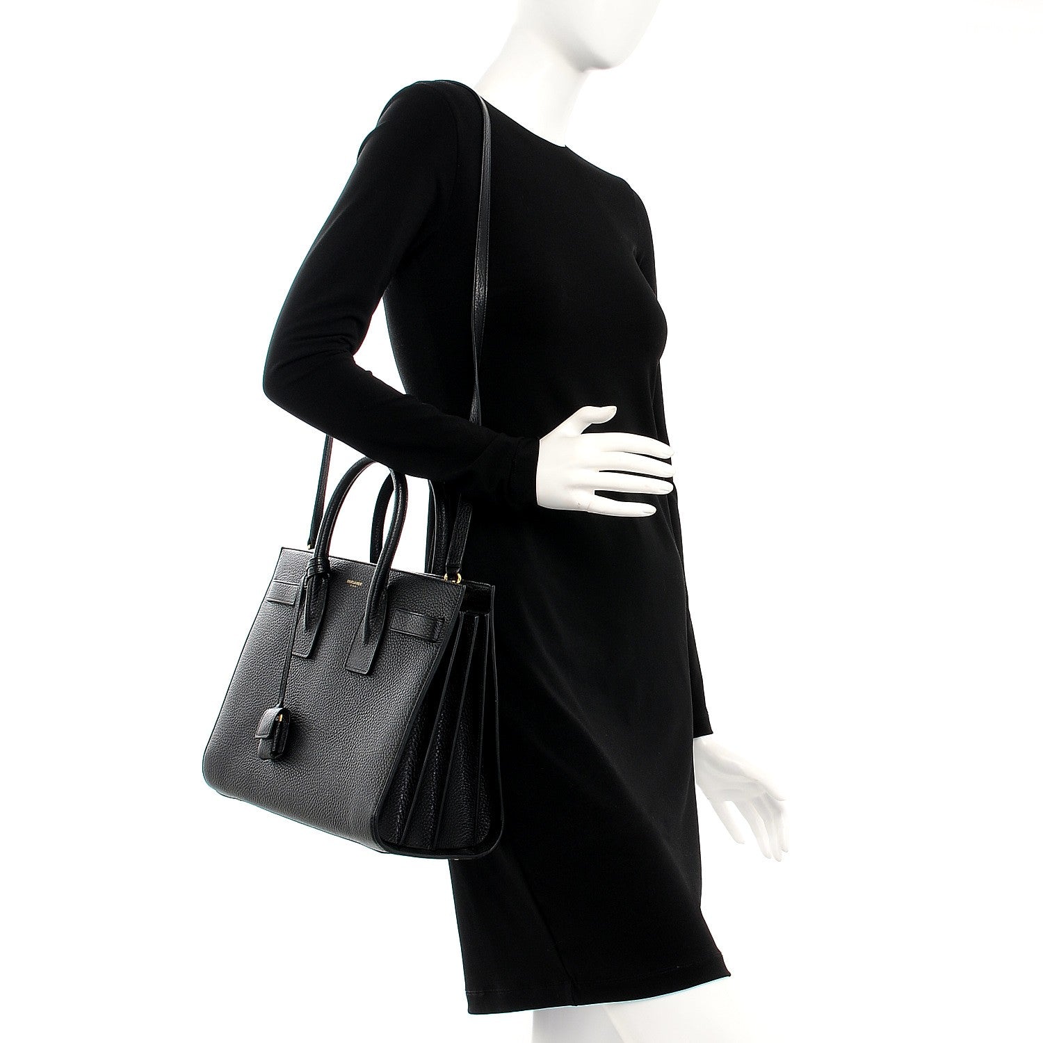 Saint Laurent Grained Calfskin Small Sac De Jour Black 2 of 13
